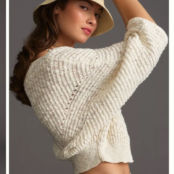 Anthropologie Cropped oversized Batwing Sweater - Picture 4 of 12